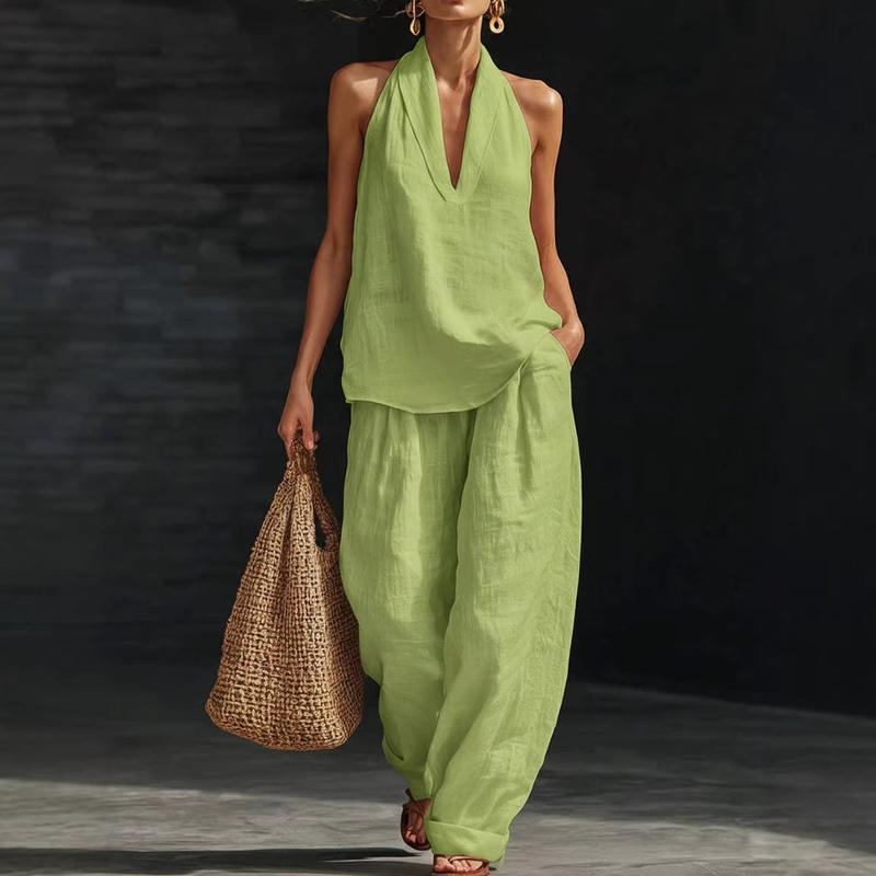 Ainhoa | Linen-Textured Two-Piece Set for Effortless Style