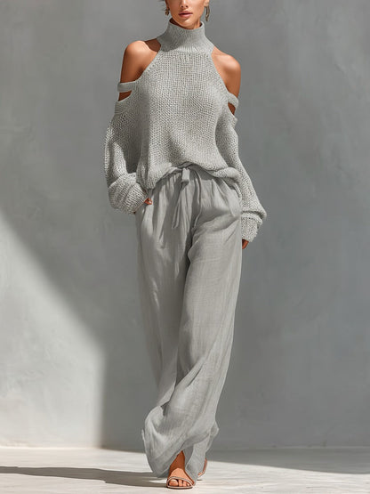 Vivienne | Open-Shoulder Knit Co-Ord Set