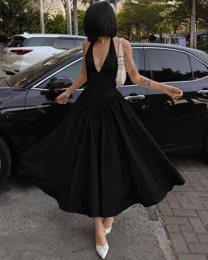 Celeste Halter-Neck Elegant Midi Dress