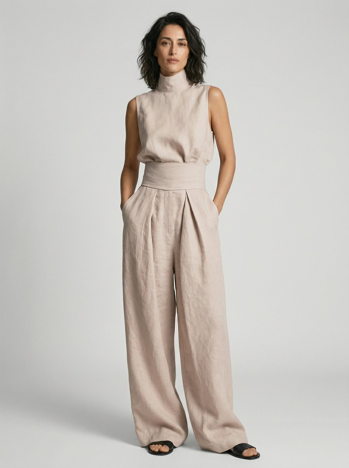 Nuria | Sleek Minimalist Sleeveless Top Set – Size S1