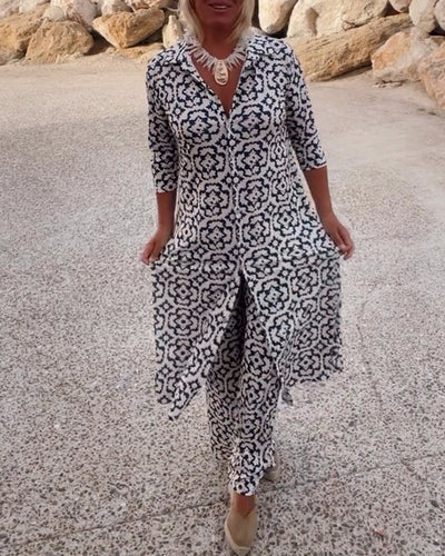 Sara™ Elegant Two-Piece Set with Button Closure