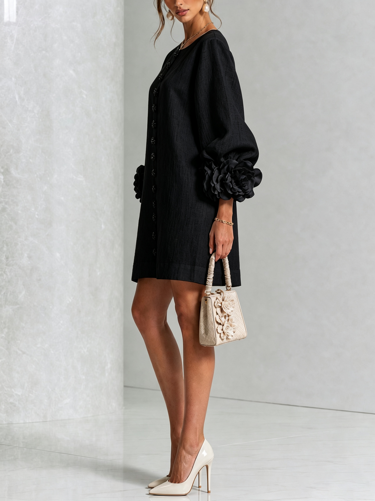 Florence Floral Button-Down Mini Dress – Effortless Chic for Any Occasion