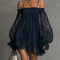 Elowen | Lace-Sleeve Off-Shoulder Mini Dress