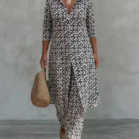 Sara™ Elegant Two-Piece Set with Button Closure