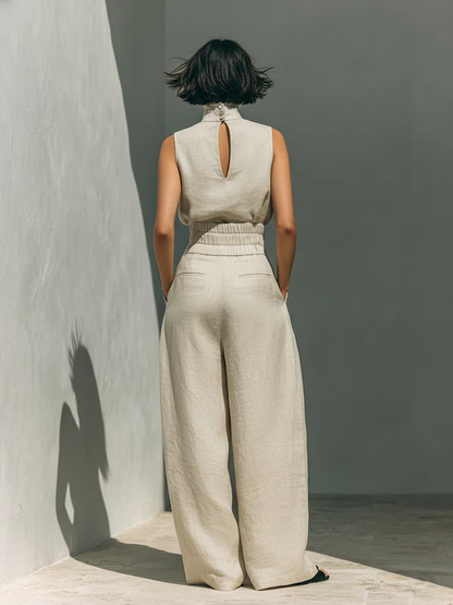 Nuria | Sleek Minimalist Sleeveless Top Set – Size S1