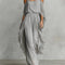 Isabela | Gray Flowy Set with Spaghetti-Strap Top and Lightweight Pants