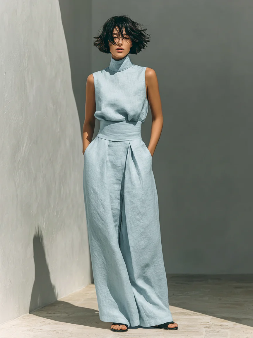 Nuria | Sleek Minimalist Sleeveless Top Set – Size S1