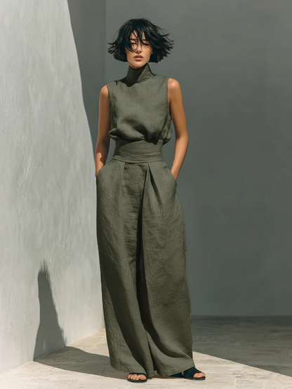 Nuria | Sleek Minimalist Sleeveless Top Set – Size S1